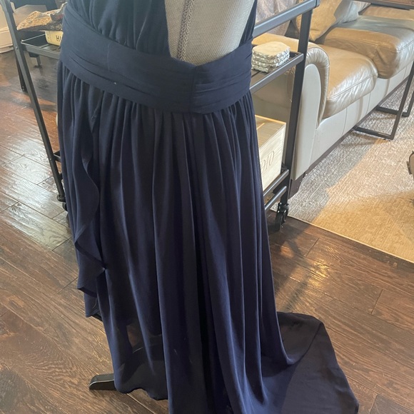 Navy blue sheer evening gown New - Picture 6 of 8
